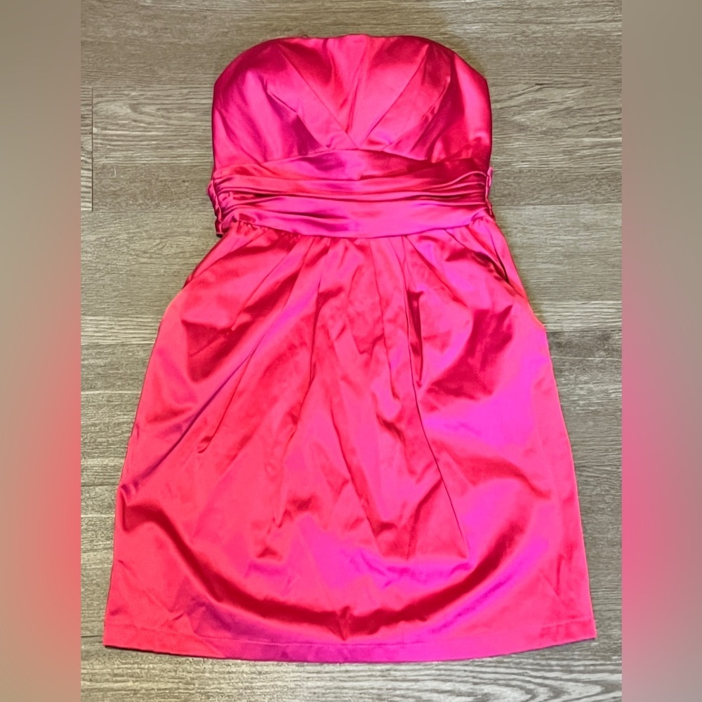 Twenty One Hot Pink Short Tube Pocket Dress, Size Small